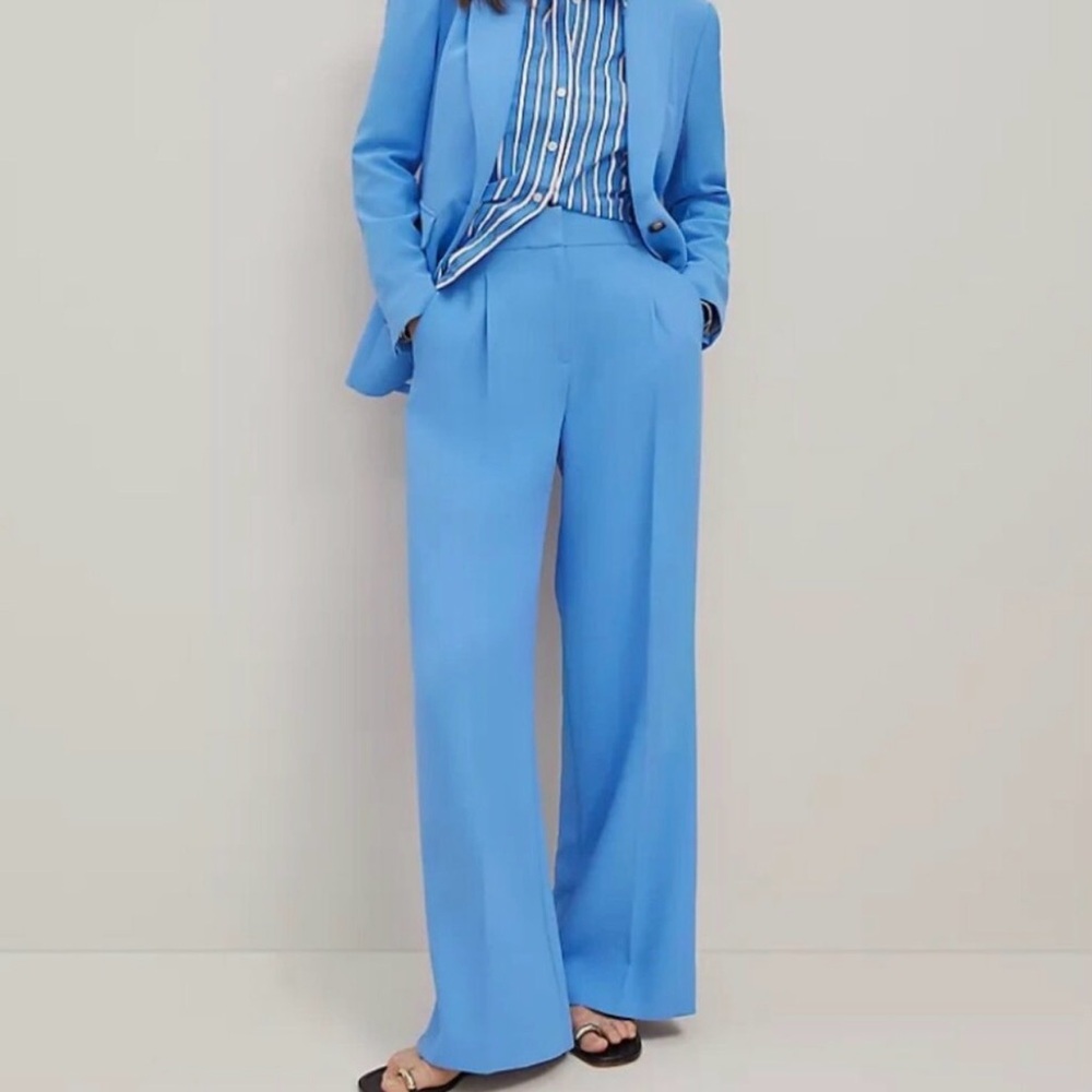 Ann Taylor Maritime Blue Wide Leg Pant
